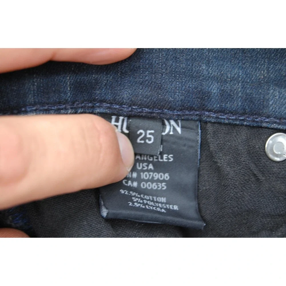Hudson Jeans Womens 25 Black Nico Super Skinny‎ Midrise Stretch Denim Made USA